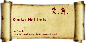 Komka Melinda névjegykártya